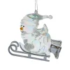 Acrylic Snowman Sled Ornament<Kurt Adler Online