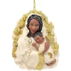 African American Ivory and Gold Holy Mother &amp; Child Ornament<Kurt Adler Online
