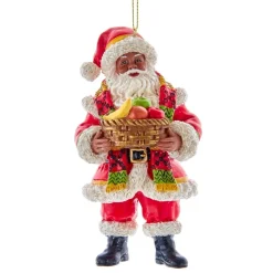 African American Kwanzaa Santa Ornament<Kurt Adler Outlet