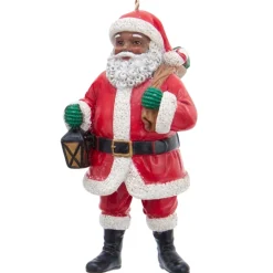 African American Santa with A Sack Over His Shoulder Ornament<Kurt Adler Sale