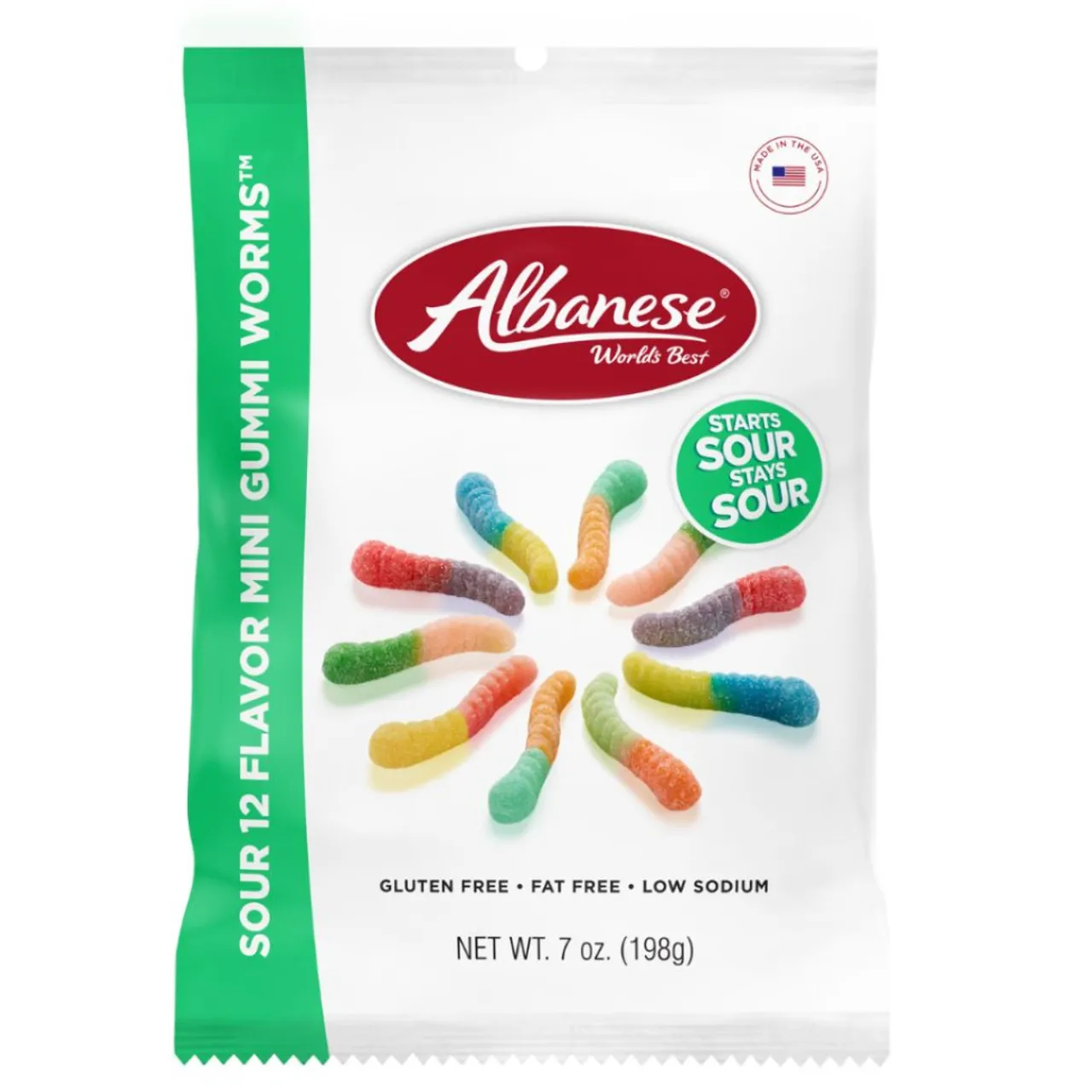 Albanese Sour 12 Flavor Mini Gummy Worms< Sale