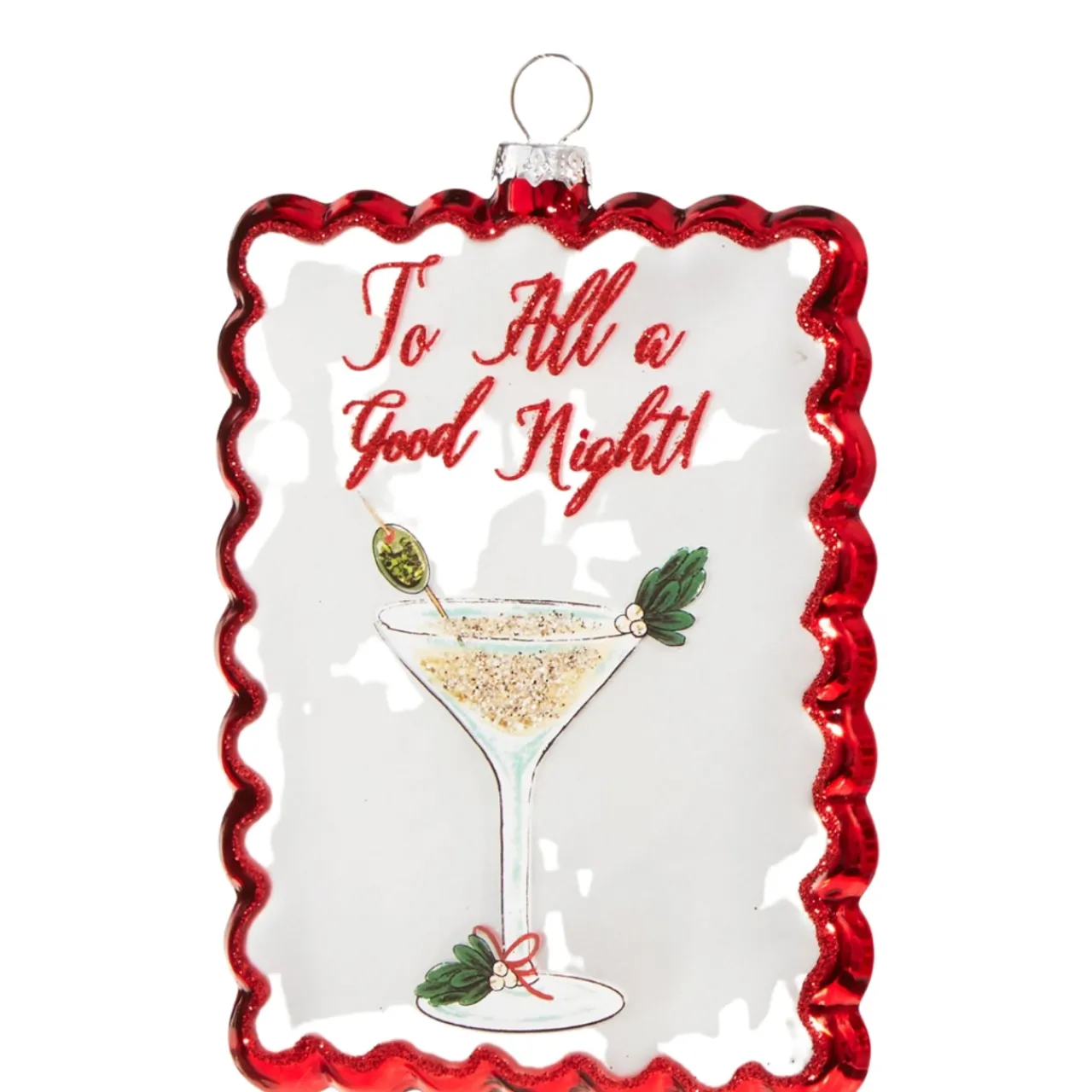 All A Good Night Festive Martini Cocktail Party Ornament< Clearance