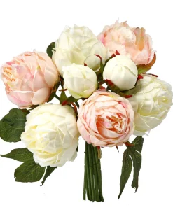 13" Artificial Blush Peony flower with Buds in a Bundle< Discount