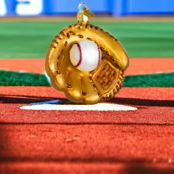 3.75" Baseball Mitt Ornament<Old World Glass Clearance