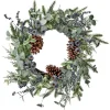22" Blueberry Eucalyptus Cedar/Pine Wreath< New
