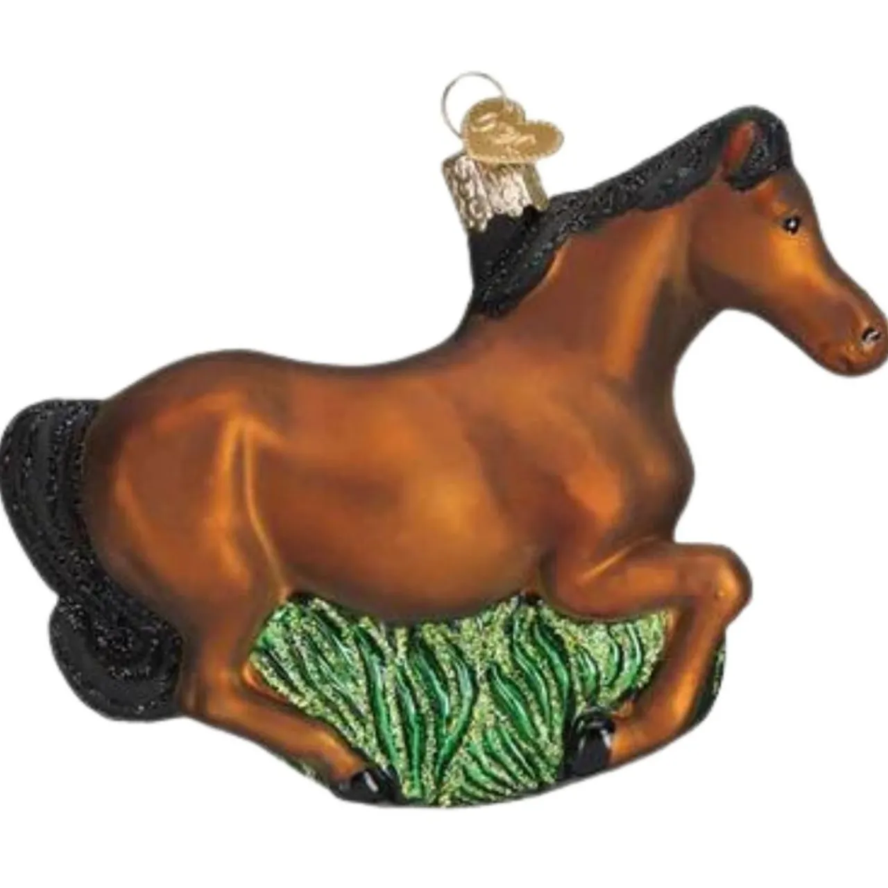 3.25" Brown Mustang Ornament<Old World Glass Clearance
