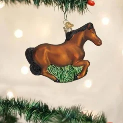 3.25" Brown Mustang Ornament<Old World Glass Clearance