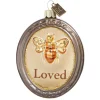 3" Charm Ornament with an Image of A Little Bee and The Word "Loved"< New