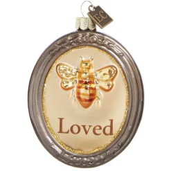 3" Charm Ornament with an Image of A Little Bee and The Word "Loved"< New