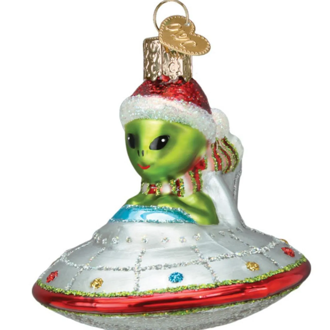 3" Christmas UFO Ornament<Old World Glass Online