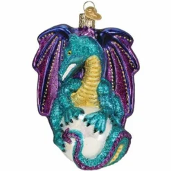 4.75" Fantasy Dragon Glass Ornament,<Old World Glass Discount