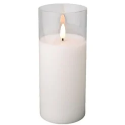 7" Flameless Warm White Pillar Candle< New