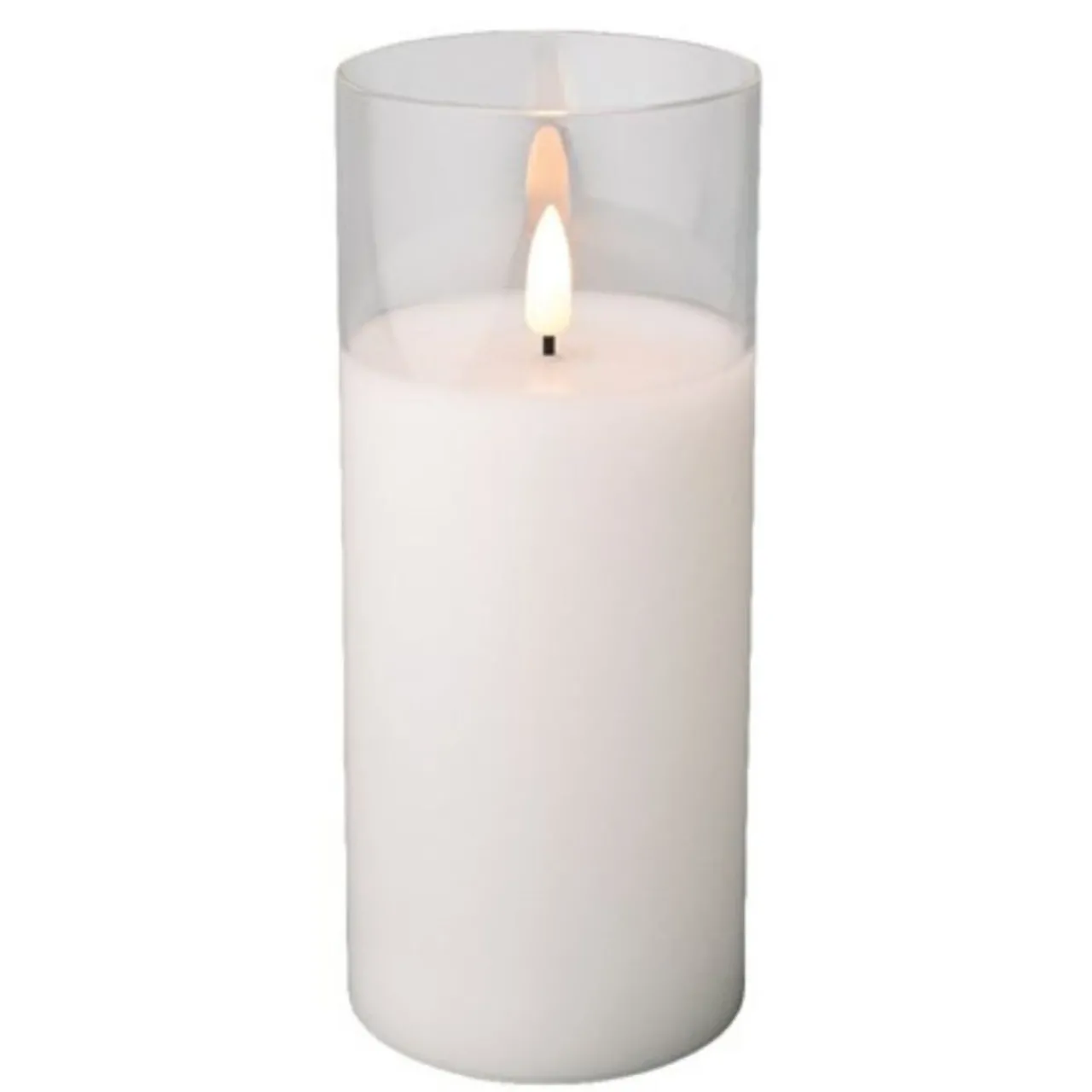 7" Flameless Warm White Pillar Candle< New