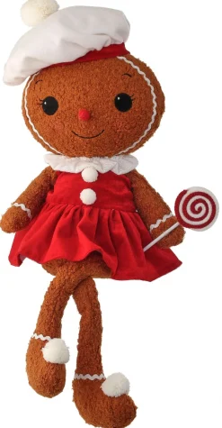 24" Fleece Gingerbread Girl Peppermint< Online