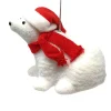5" Flocked Polar Bear Sitting< Clearance