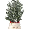 10.5" Frosted Cedar Tree in Santa Container< Hot