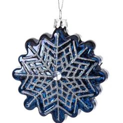 4" Glass Diamond Snowflake Ornament< Sale