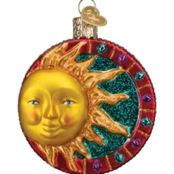 3.5" Jeweled Sun Ornament<Old World Glass Fashion