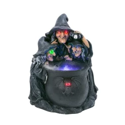 23" Lit Witches with Smoking Cauldron< Outlet