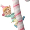 6" Pastel Elf on Candy Cane Ornament< Hot