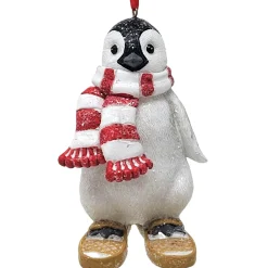 4.25" Penguin On Snowshoes Ornament< Hot