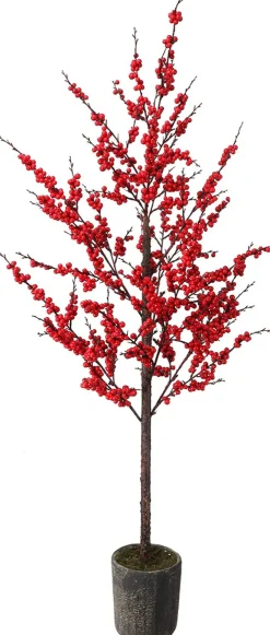 54" Potted Waterproof Ilex Berry Tree< New