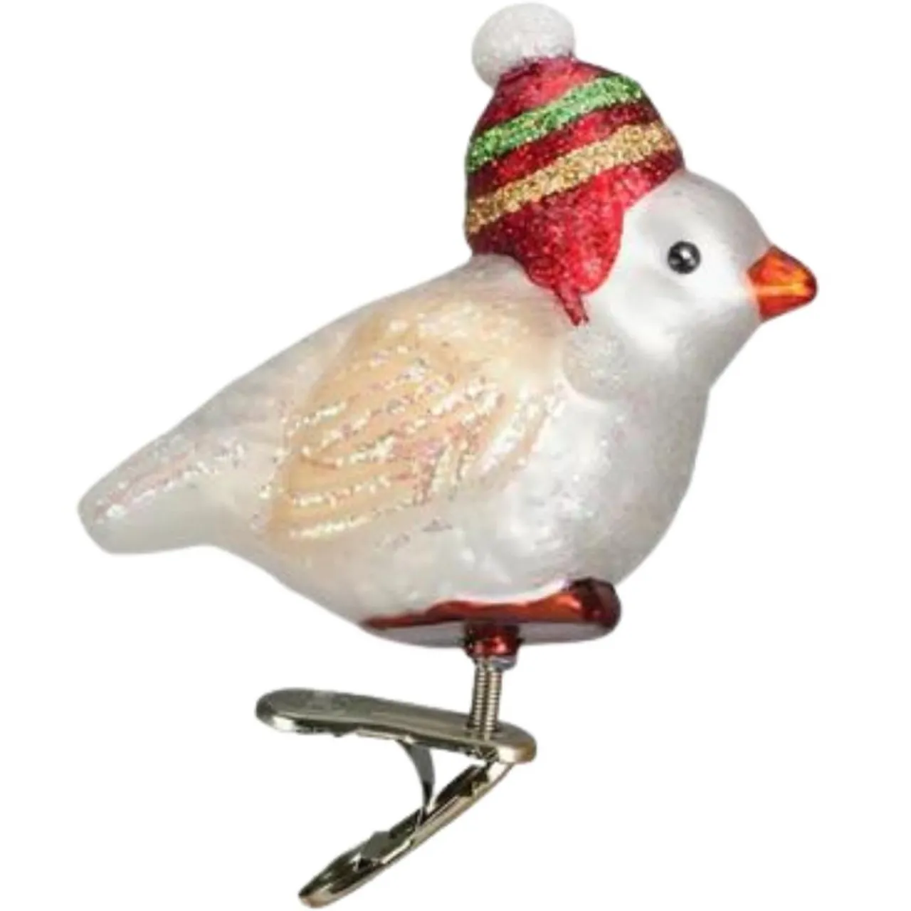 3" Red Hat Snowbird Ornament<Old World Glass Sale