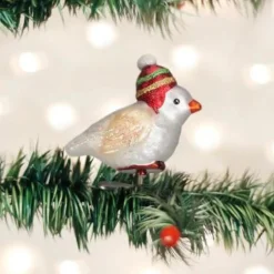 3" Red Hat Snowbird Ornament<Old World Glass Sale
