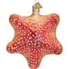 4.25" Red Starfish Ornament<Old World Glass Sale