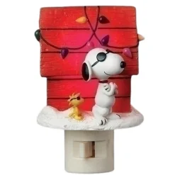 4.25" Roman Snoopy Joe Cool Night Light Christmas Doghouse Night Light< Discount