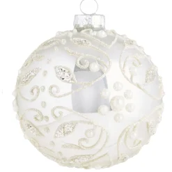 4" Silver Embellished Ball Ornament< Outlet