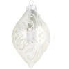 5.5" Silver Embellished Tear Drop Ornament< Fashion