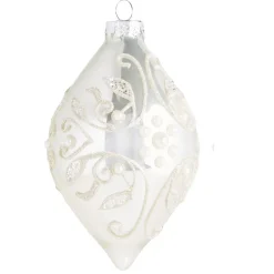 5.5" Silver Embellished Tear Drop Ornament< Fashion