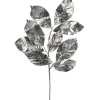 24" Silver Metallic Magnolia Leaf Spray< Discount