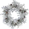 24" Snowy Pinecone Wreath< New