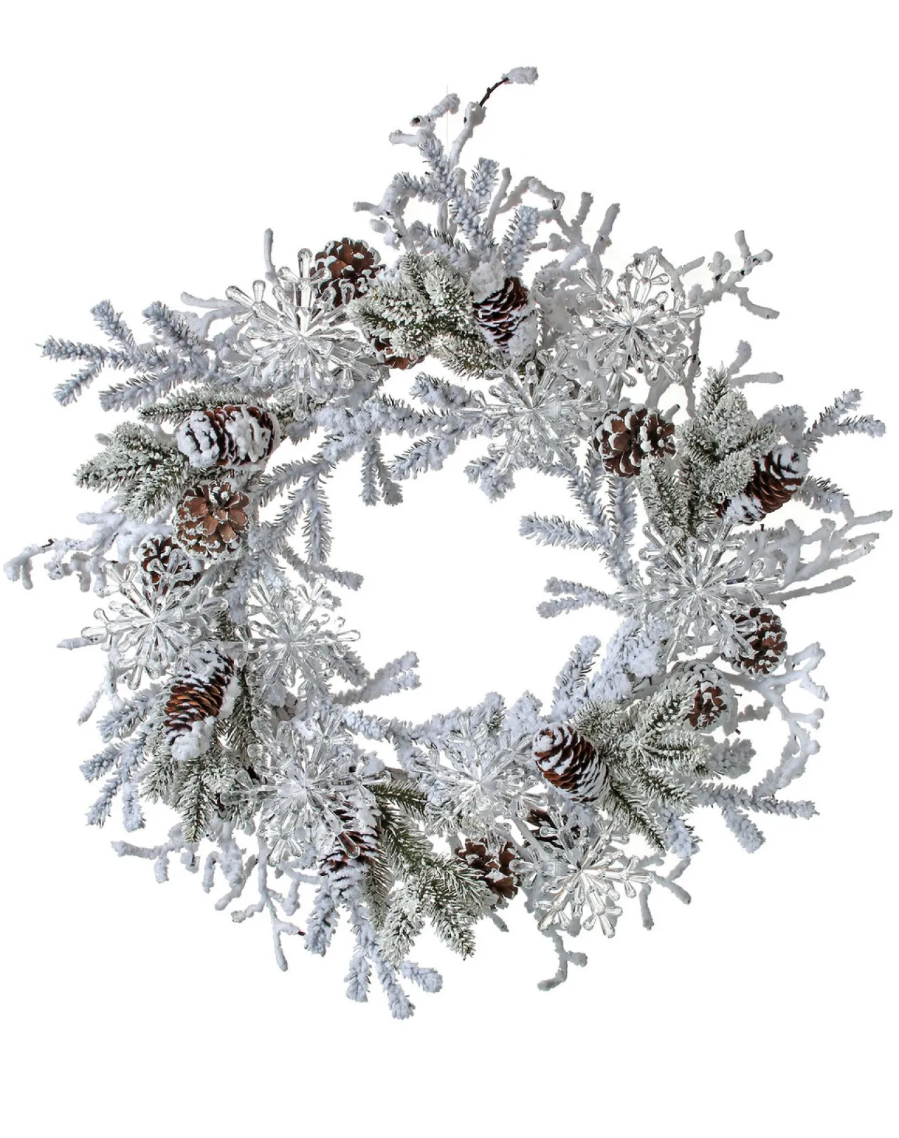 24" Snowy Pinecone Wreath< New