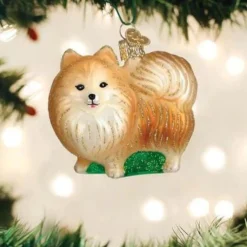 2.5" Standing Pomeranian Ornament<Old World Glass Hot