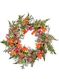 24" Summer Bloom with Bee Wreath< Outlet