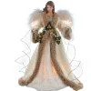 16" UL 10-Light Rustic Natural Angel Treetop<Kurt Adler Online