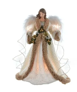 16" UL 10-Light Rustic Natural Angel Treetop<Kurt Adler Online