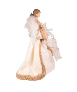 16" UL 10-Light Rustic Natural Angel Treetop<Kurt Adler Online
