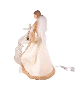 16" UL 10-Light Rustic Natural Angel Treetop<Kurt Adler Online