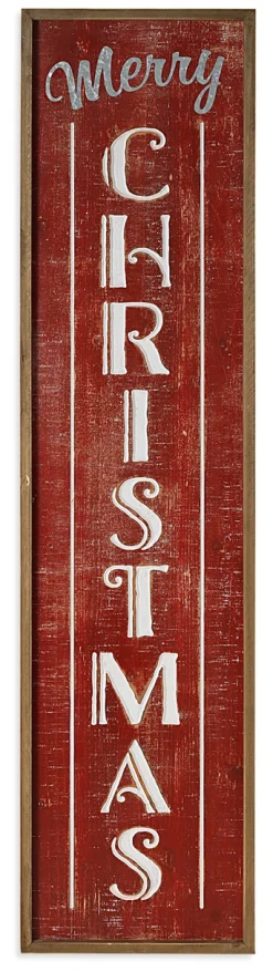 48" Wooden Porch Sign With Insignia "Merry Christmas"< Online