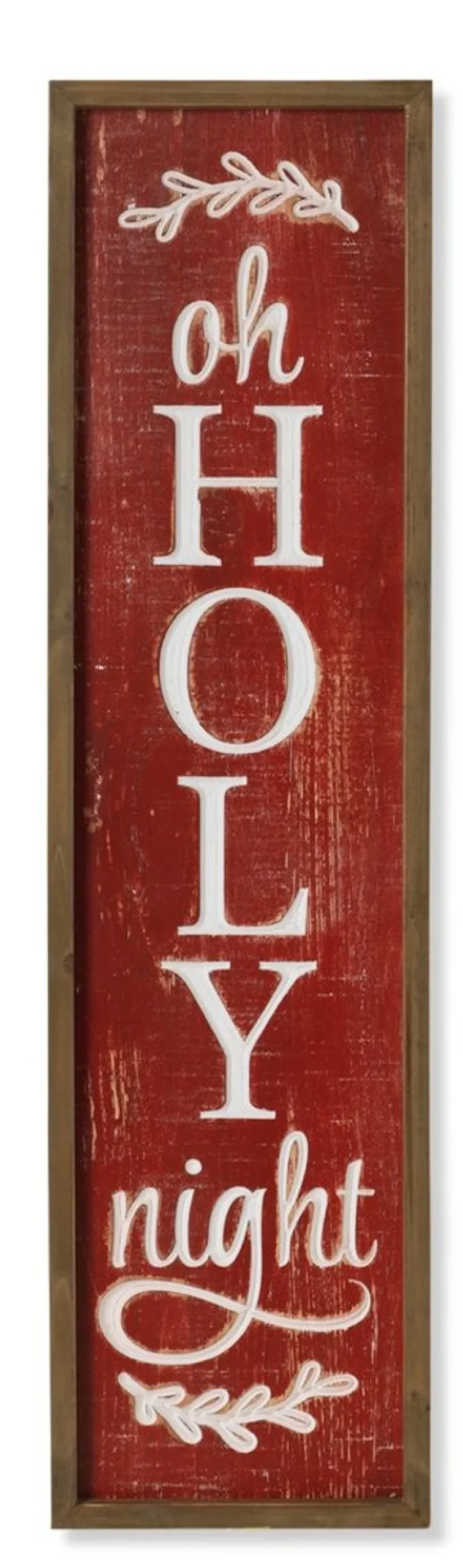 31.5" Wooden Porch Sign With Insignia "Holly Night"< Clearance