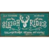 31.8" Wooden Wall Decor With The Insignia "Sleigh Rides"< Outlet
