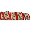4" x 10Y Red Bells with Holly Ribbon< Outlet