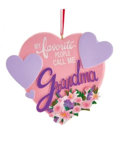"Grandma" Heart Ornament For Personalization<Kurt Adler Clearance