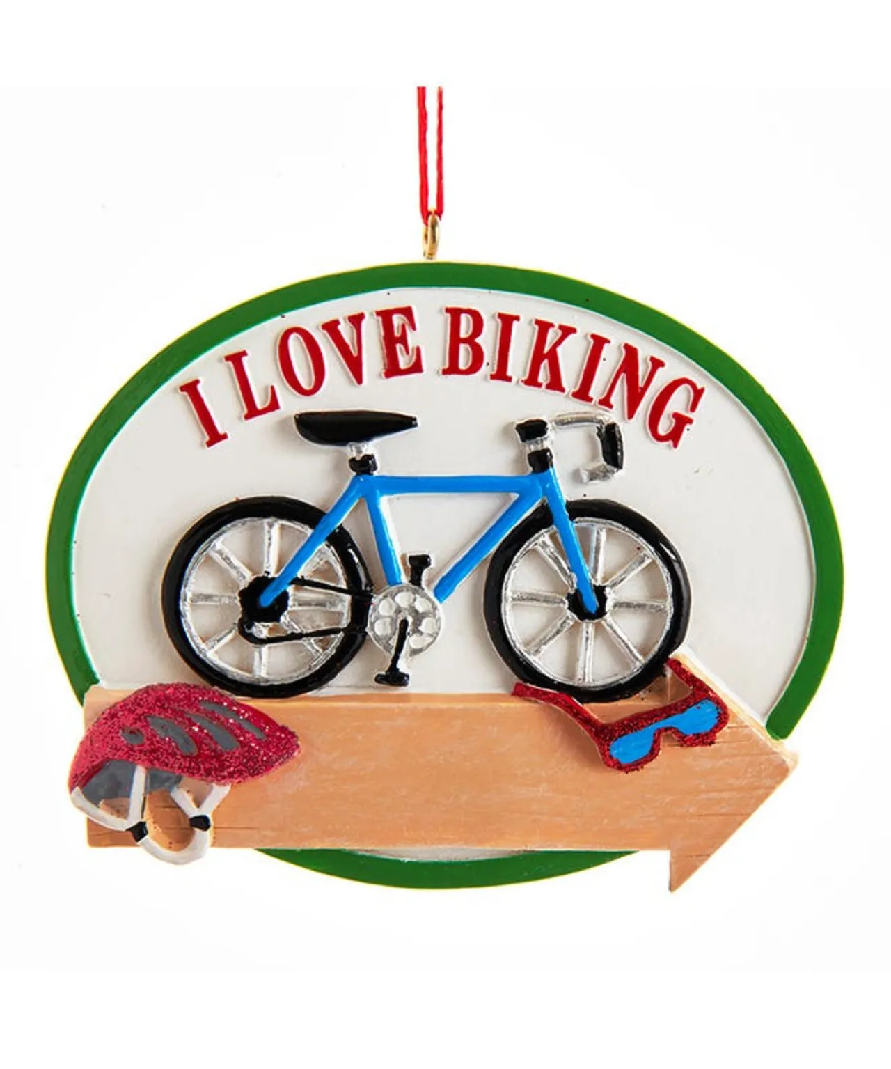 "I Love Biking" Ornament For Personalization<Kurt Adler Online