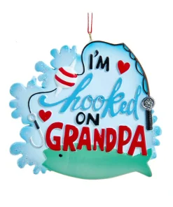 "I'm Hooked On Grandpa" Ornament For Personalization<Kurt Adler Best