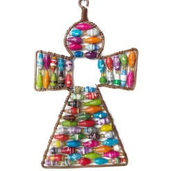 Angel Ornament with Colorful Paper Beads< Sale